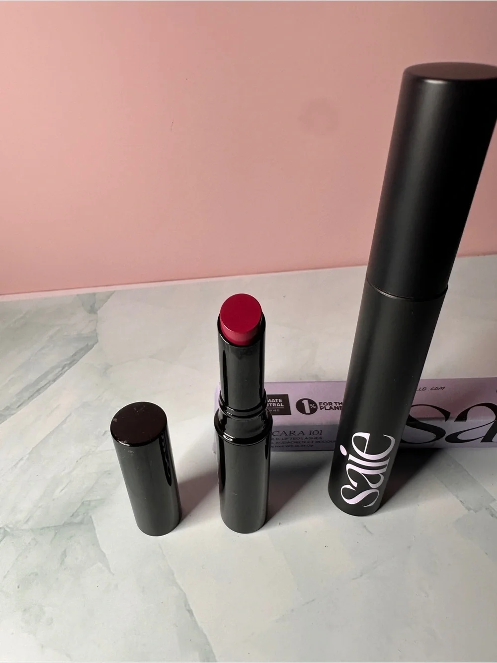 Saie lipstick and mascara bundle